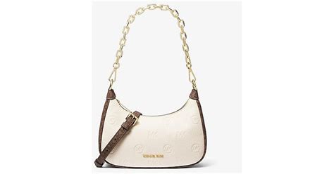 Michael Kors Cora Medium Logo Embossed Shoulder Bag